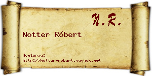 Notter Róbert névjegykártya