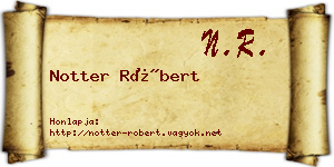 Notter Róbert névjegykártya